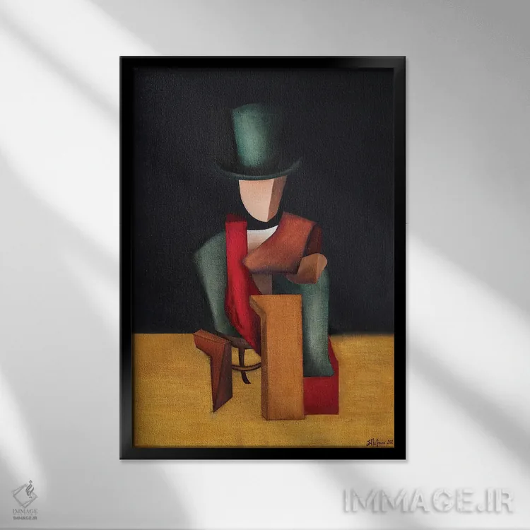 تابلو شاعر پل ورلن اثر الکساندر تریفونوف - نمای قابدار مشکی