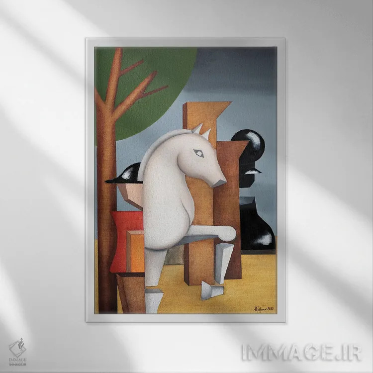 تابلو شطرنج اثر الکساندر تریفونوف - نمای قابدار سفید