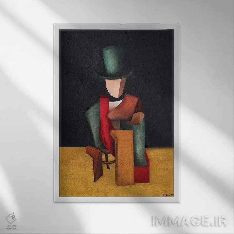 تابلو شاعر پل ورلن اثر الکساندر تریفونوف - نمای قابدار سفید