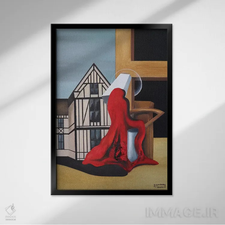 تابلو ژاندارک (شخصیت تاریخی فرانسه) اثر الکساندر تریفونوف - نمای قابدار مشکی