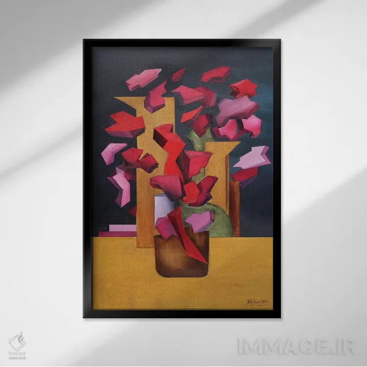 تابلو دستهگل اثر الکساندر تریفونوف - نمای قابدار مشکی