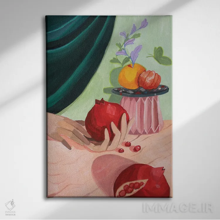 تابلو انار اثر آرتی گوآوا - نمای روبهرو روی دیوار