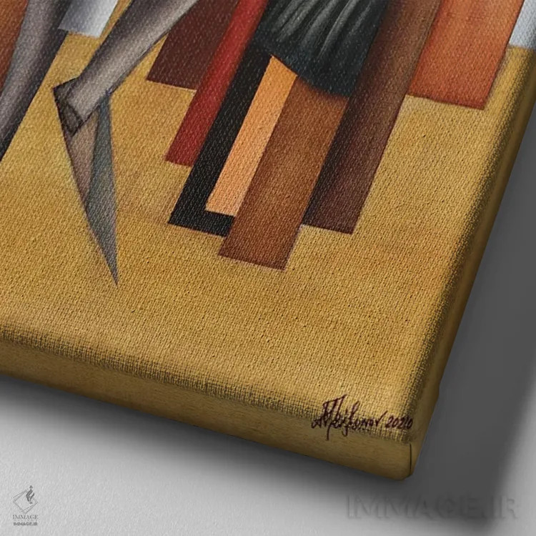 تابلو سوارکار اثر الکساندر تریفونوف - نمای نزدیک بافت بوم