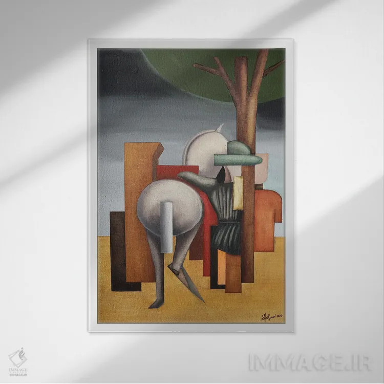 تابلو سوارکار اثر الکساندر تریفونوف - نمای قابدار سفید