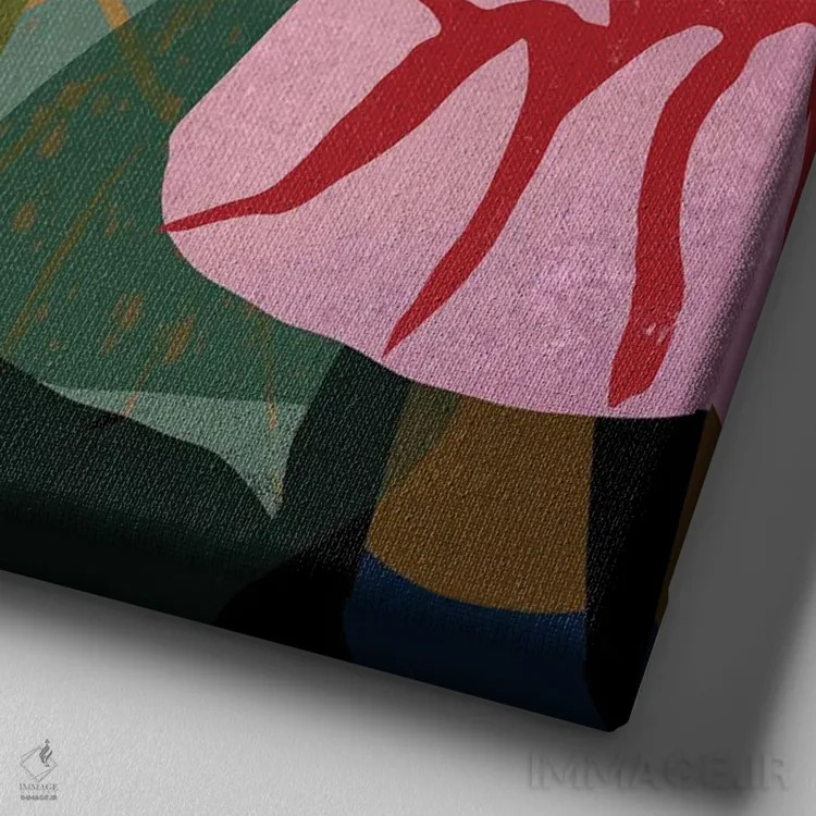 تابلو ارکیده و آنتوریوم اثر آرتی گوآوا - نمای نزدیک بافت بوم