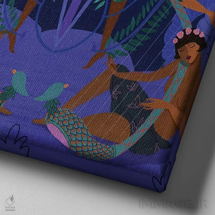 تابلو ماه صورتی اثر آرتی گوآوا - نمای نزدیک بافت بوم