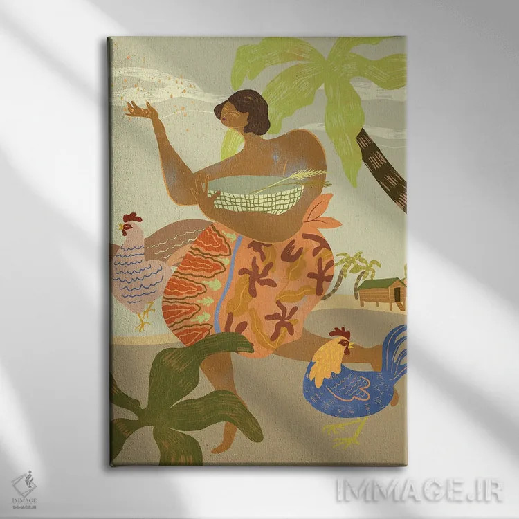 تابلو آیین صبحگاهی اثر آرتی گوآوا - نمای روبهرو روی دیوار