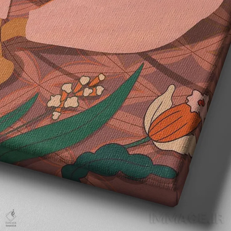 تابلو مادر گیاه (لقب/طنز) اثر آرتی گوآوا - نمای نزدیک بافت بوم