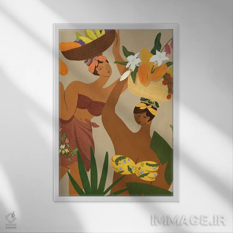 تابلو اوه پاپایام افتاد اثر آرتی گوآوا - نمای قابدار سفید