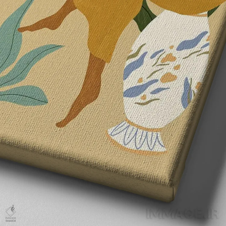 تابلو موسیقی و رقص اثر آرتی گوآوا - نمای نزدیک بافت بوم