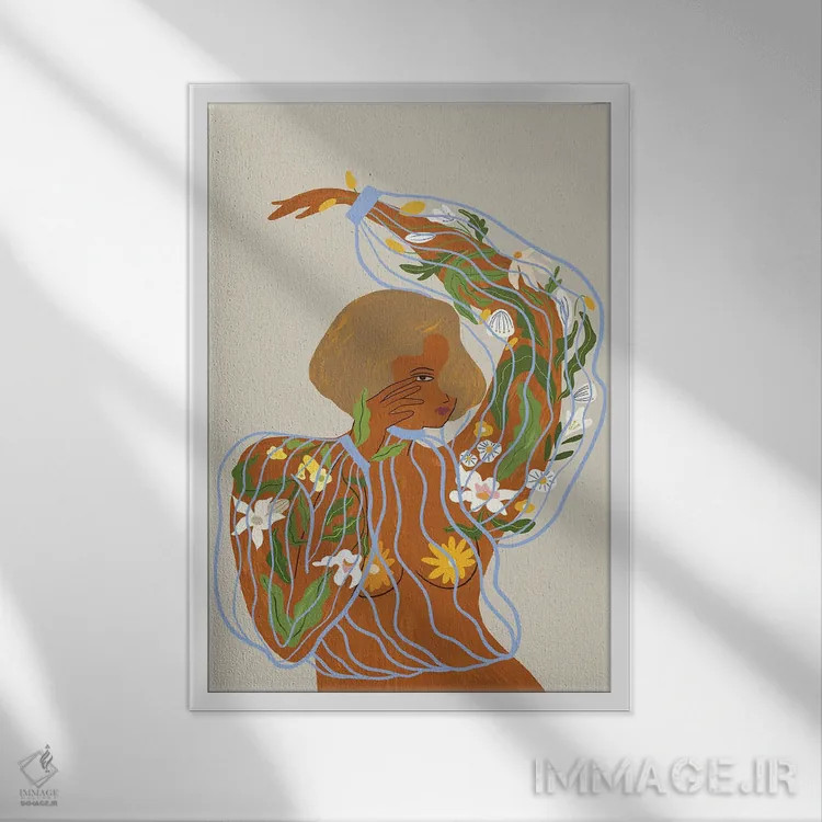 تابلو پرورش و رشد اثر آرتی گوآوا - نمای قابدار سفید