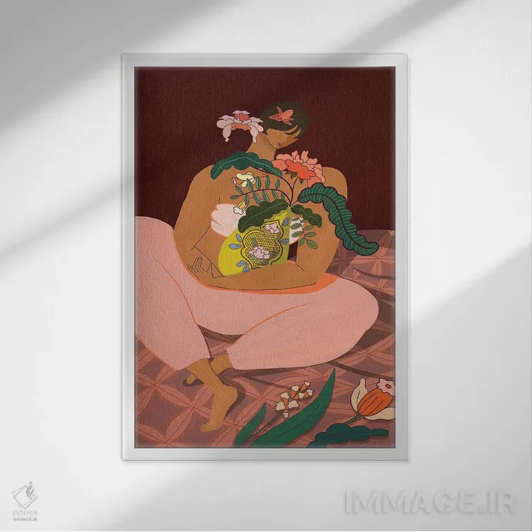تابلو مادر گیاه (لقب/طنز) اثر آرتی گوآوا - نمای قابدار سفید
