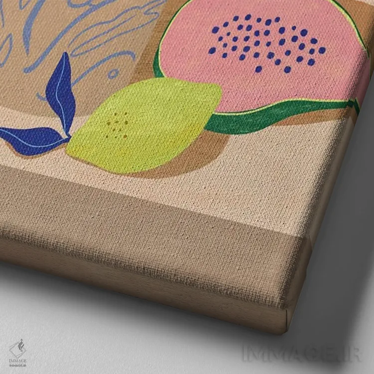 تابلو لیمو و پاپایا اثر آرتی گوآوا - نمای نزدیک بافت بوم