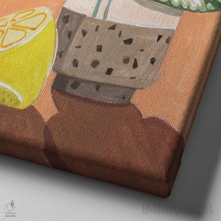 تابلو ایکبانا (هنر گلآرایی ژاپنی) اثر آرتی گوآوا - نمای نزدیک بافت بوم