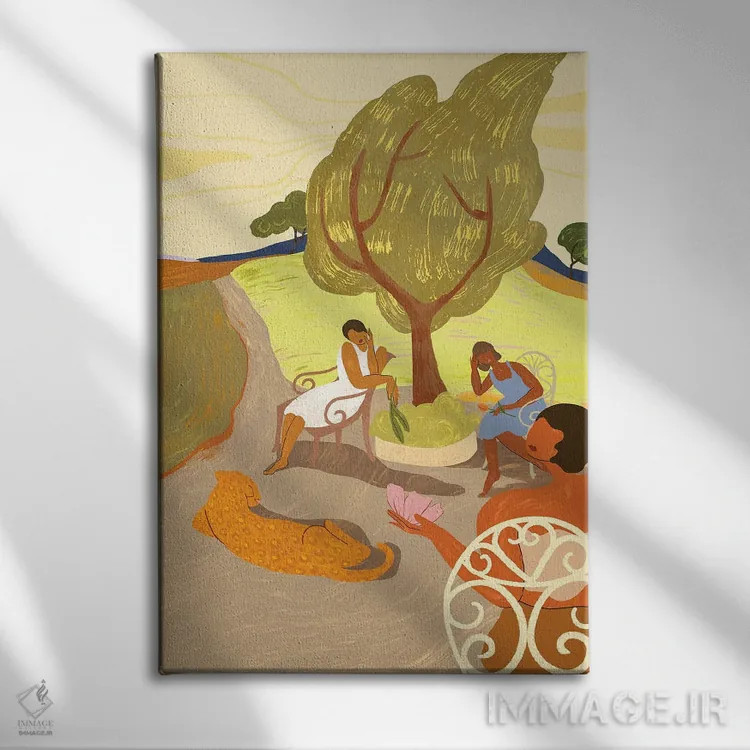 تابلو دورهمی شایعات اثر آرتی گوآوا - نمای روبهرو روی دیوار