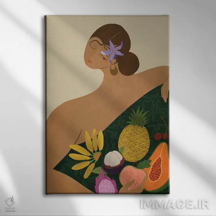 تابلو فروشندهٔ میوه اثر آرتی گوآوا - نمای روبهرو روی دیوار