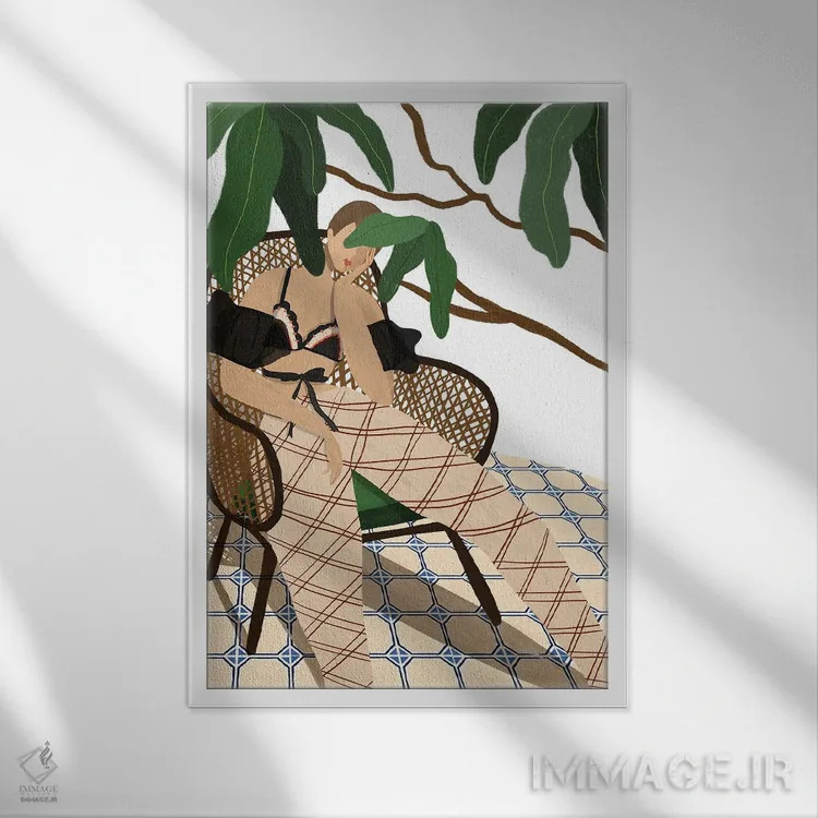 تابلو لم دادن اثر آرتی گوآوا - نمای قابدار سفید