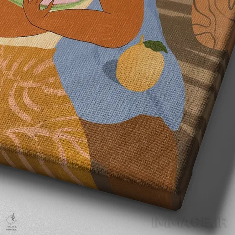 تابلو دوستان میوهای اثر آرتی گوآوا - نمای نزدیک بافت بوم