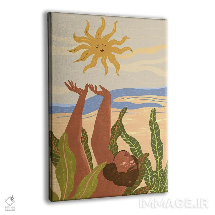 تابلو درود بر خورشید (یوگا) اثر آرتی گوآوا - نمای پرسپکتیو محصول