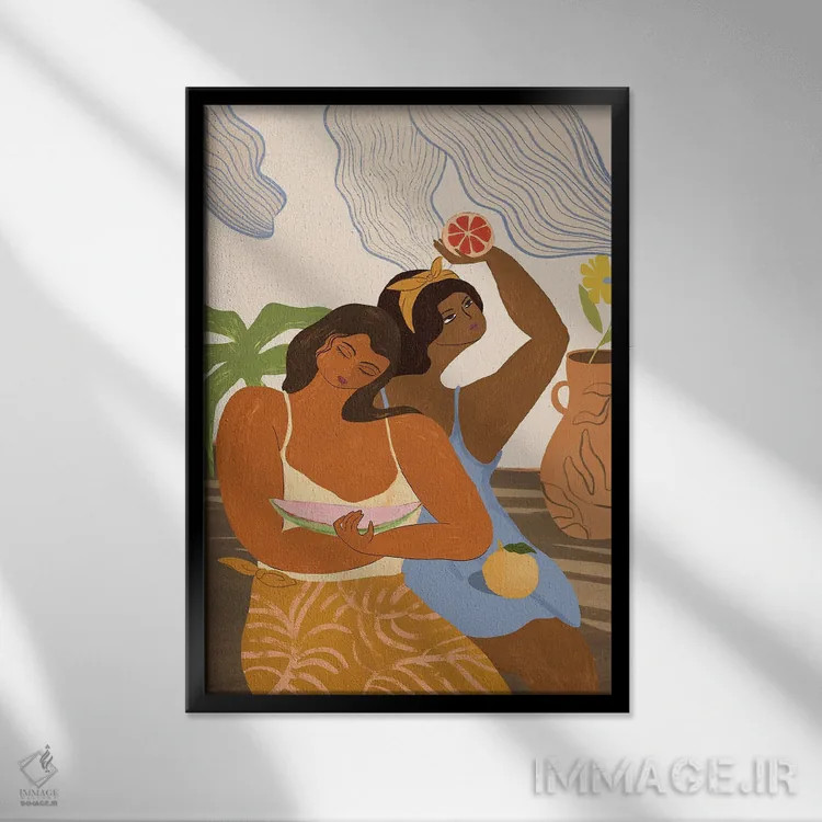 تابلو دوستان میوهای اثر آرتی گوآوا - نمای قابدار مشکی