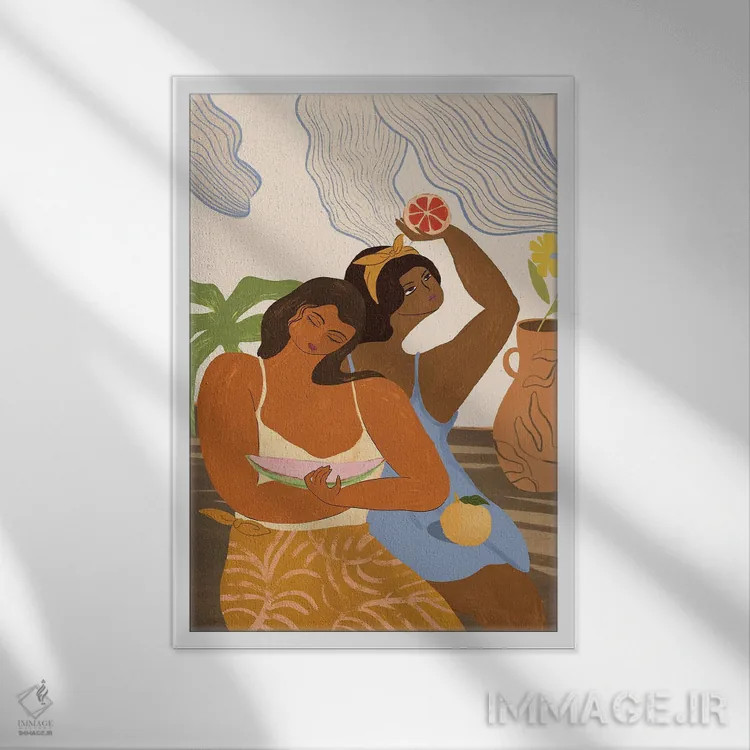 تابلو دوستان میوهای اثر آرتی گوآوا - نمای قابدار سفید