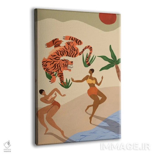 تابلو رقصیدن با ببر اثر آرتی گوآوا - نمای پرسپکتیو محصول