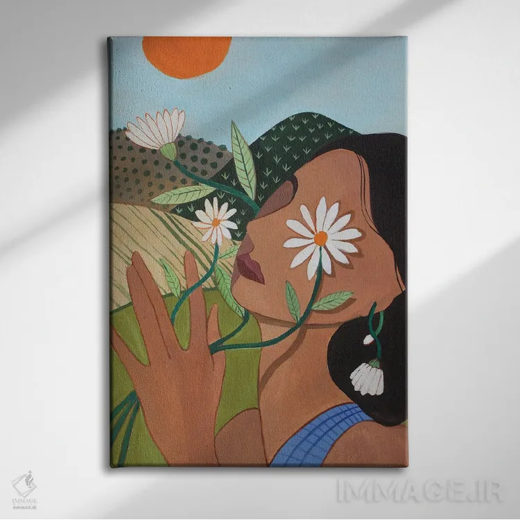 تابلو گل مروارید اثر آرتی گوآوا - نمای روبهرو روی دیوار