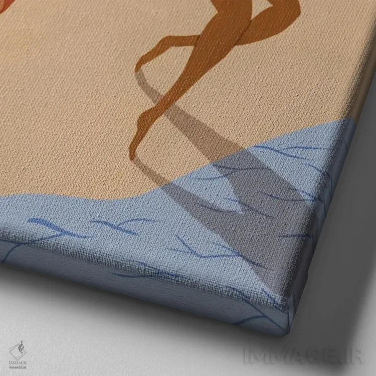 تابلو رقصیدن با ببر اثر آرتی گوآوا - نمای نزدیک بافت بوم