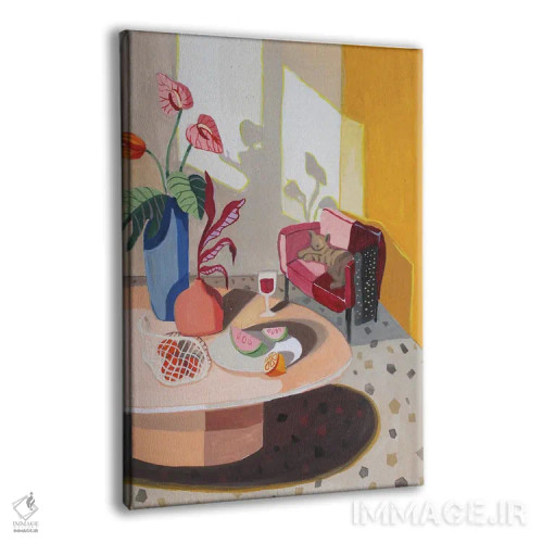 تابلو گربه روی مبل اثر آرتی گوآوا - نمای پرسپکتیو محصول