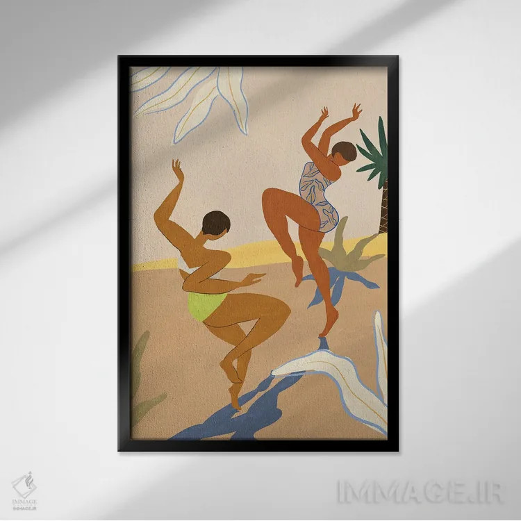 تابلو رقص تابستانی اثر آرتی گوآوا - نمای قابدار مشکی