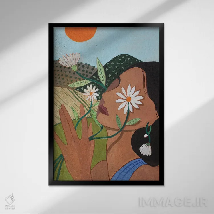 تابلو گل مروارید اثر آرتی گوآوا - نمای قابدار مشکی