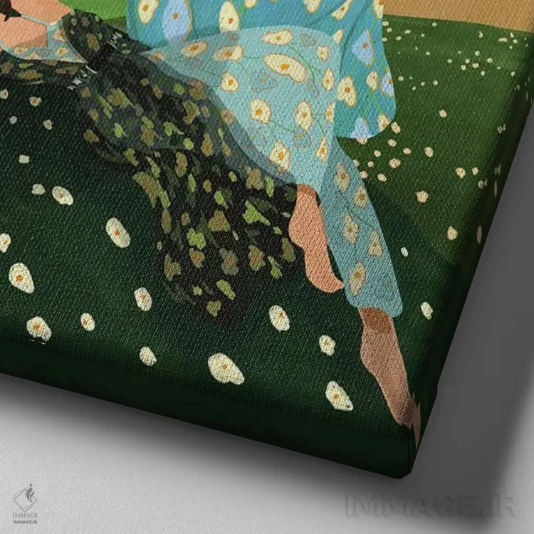 تابلو شادی تابستانی اثر آرتی گوآوا - نمای نزدیک بافت بوم