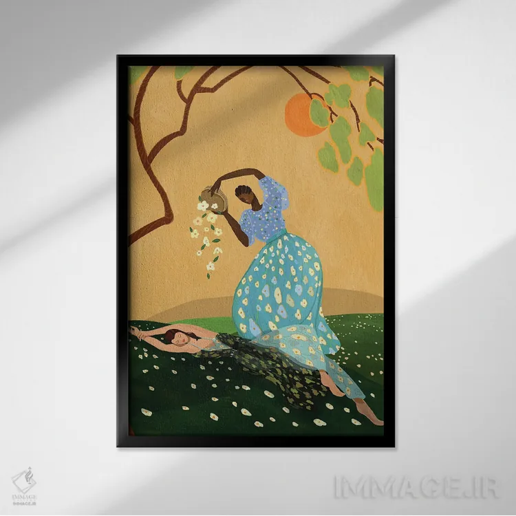 تابلو شادی تابستانی اثر آرتی گوآوا - نمای قابدار مشکی