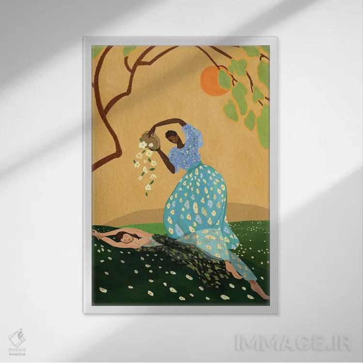 تابلو شادی تابستانی اثر آرتی گوآوا - نمای قابدار سفید