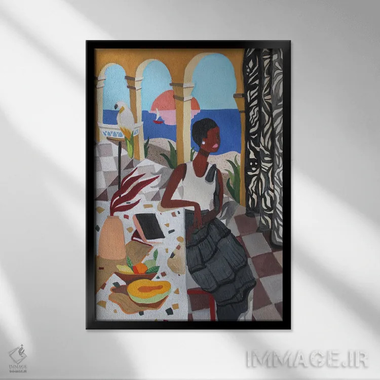 تابلو مدیترانهای اثر آرتی گوآوا - نمای قابدار مشکی