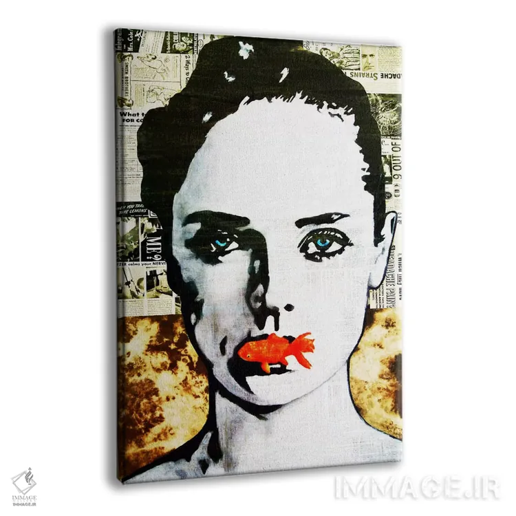 تابلو بوسهٔ ماهی اثر آنی ترازو - نمای پرسپکتیو محصول