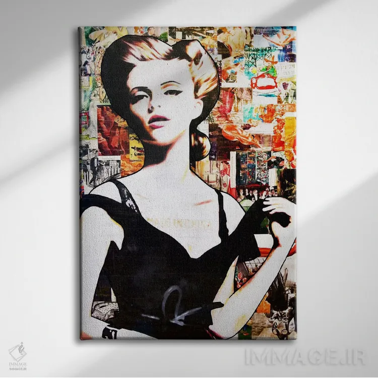 تابلو مثل پلاستیک به نظر میرسد اثر آنی ترازو - نمای روبهرو روی دیوار