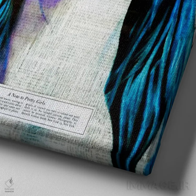 تابلو یادداشتی به دختران زیبا اثر آنی ترازو - نمای نزدیک بافت بوم