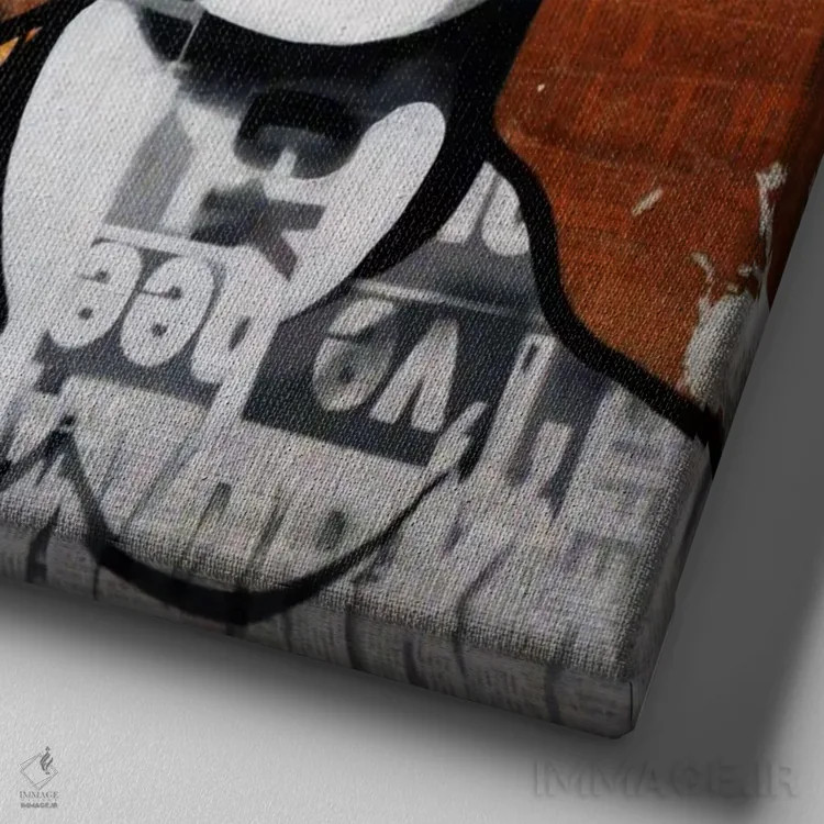 تابلو بهدردنخور اثر آنی ترازو - نمای نزدیک بافت بوم