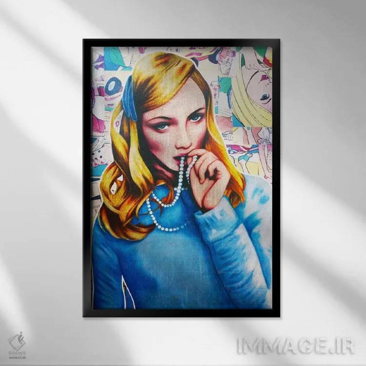 تابلو مروارید اثر آنی ترازو - نمای قابدار مشکی