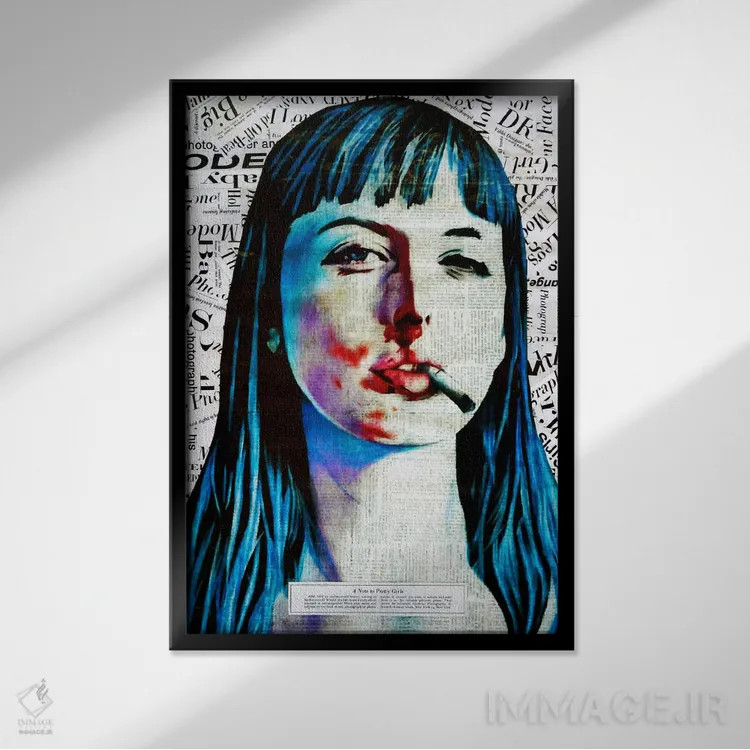 تابلو یادداشتی به دختران زیبا اثر آنی ترازو - نمای قابدار مشکی