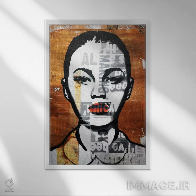 تابلو بهدردنخور اثر آنی ترازو - نمای قابدار سفید