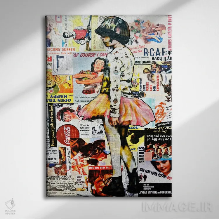 تابلو توتوی تمامفلزی (دامن بالرین) اثر آنی ترازو - نمای روبهرو روی دیوار