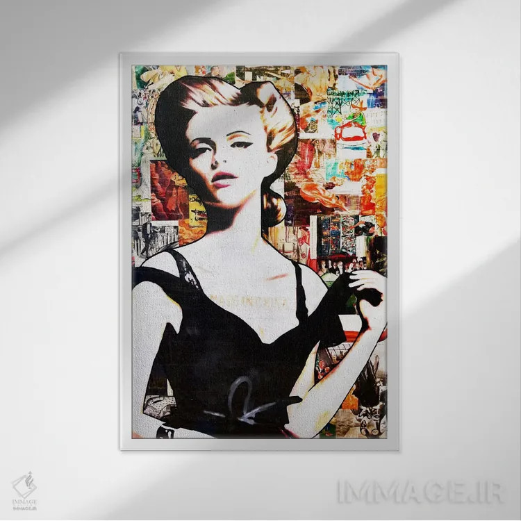 تابلو مثل پلاستیک به نظر میرسد اثر آنی ترازو - نمای قابدار سفید