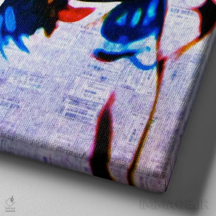 تابلو اینجا خبری نیست اثر آنی ترازو - نمای نزدیک بافت بوم