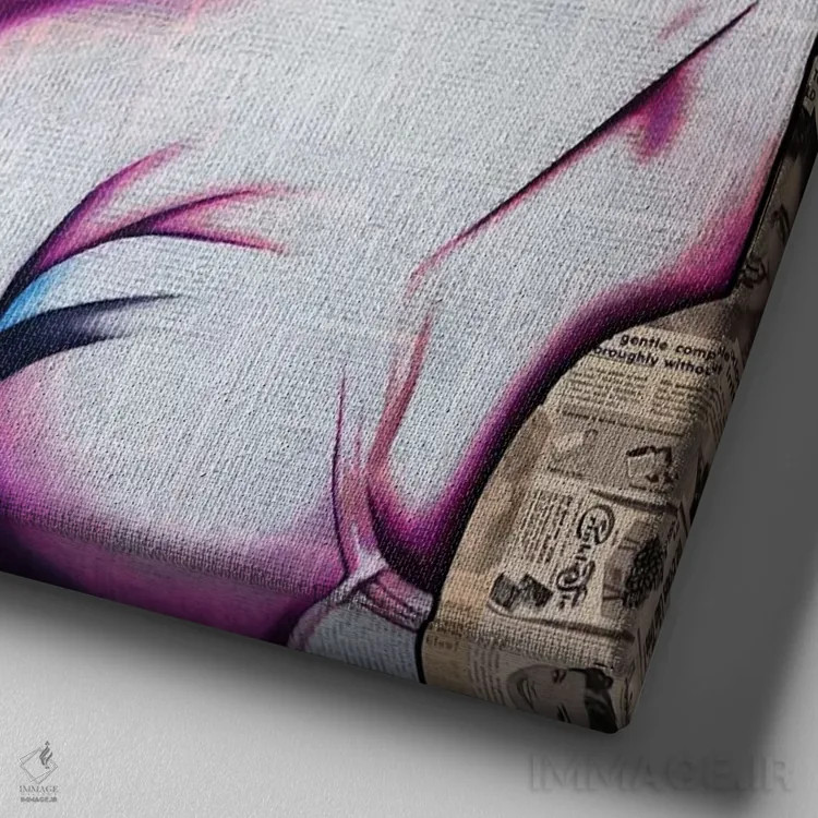 تابلو تصویر شما اینجاست اثر آنی ترازو - نمای نزدیک بافت بوم