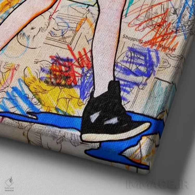 تابلو من همون بچهای هستم با برنامههای بزرگ اثر آنی ترازو - نمای نزدیک بافت بوم