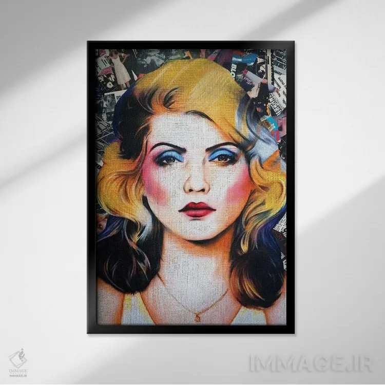 تابلو بلوندی (دختر مو طلایی) اثر آنی ترازو - نمای قابدار مشکی