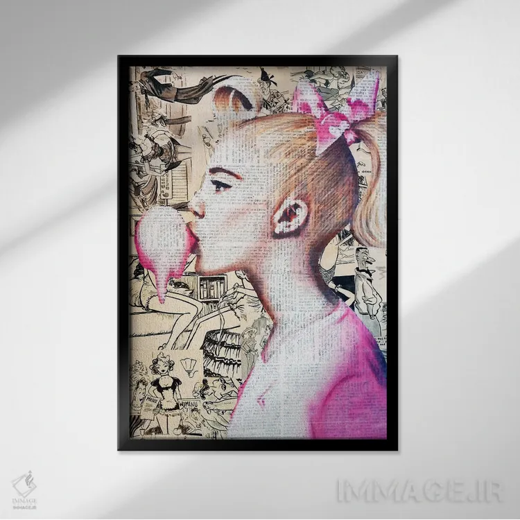 تابلو دختر رؤیایی اثر آنی ترازو - نمای قابدار مشکی