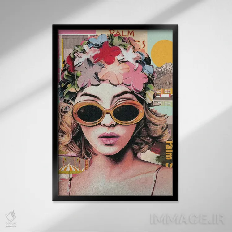 تابلو خنکای استخر اثر آنی ترازو - نمای قابدار مشکی